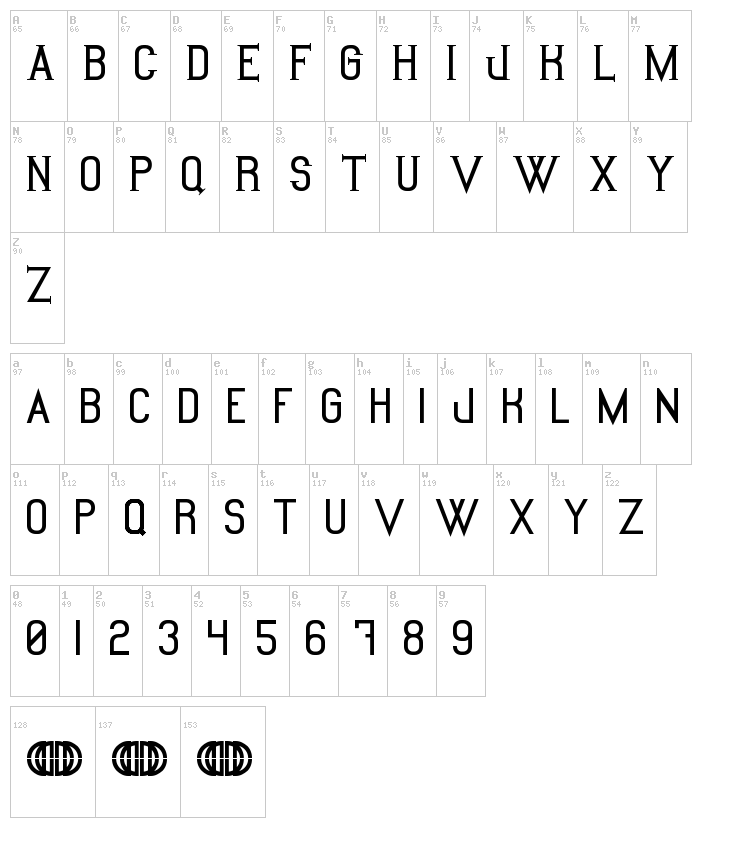 Kiona font map
