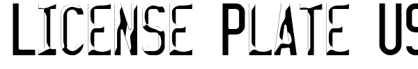 License Plate USA font
