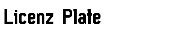 Licenz Plate font