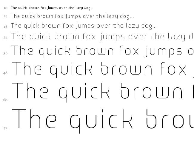 Line UltraLight font waterfall