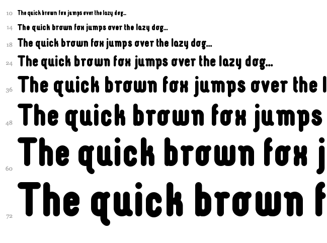 Luco Sans font waterfall