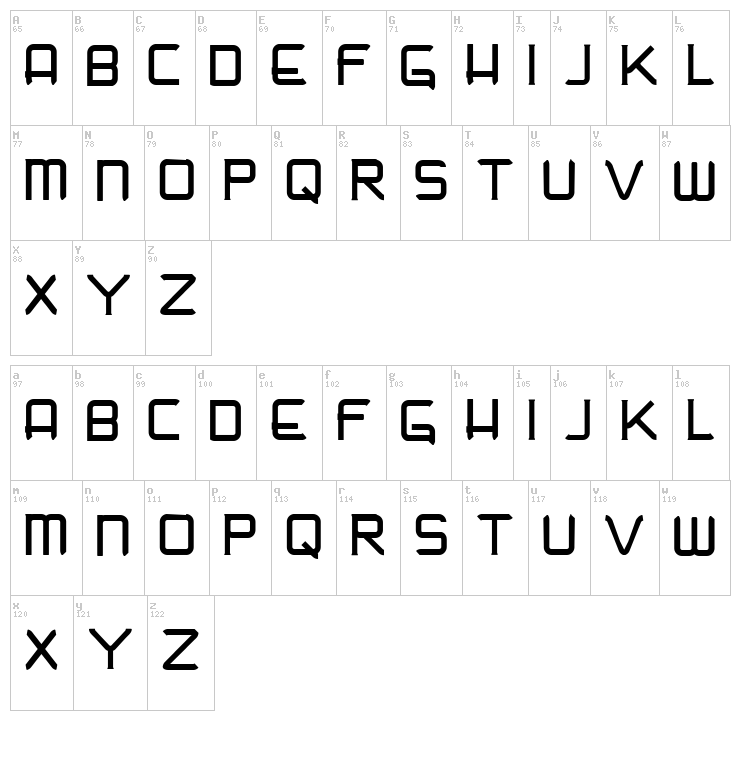 Nadir font map