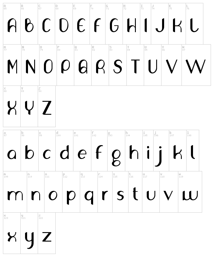 Olivia font map