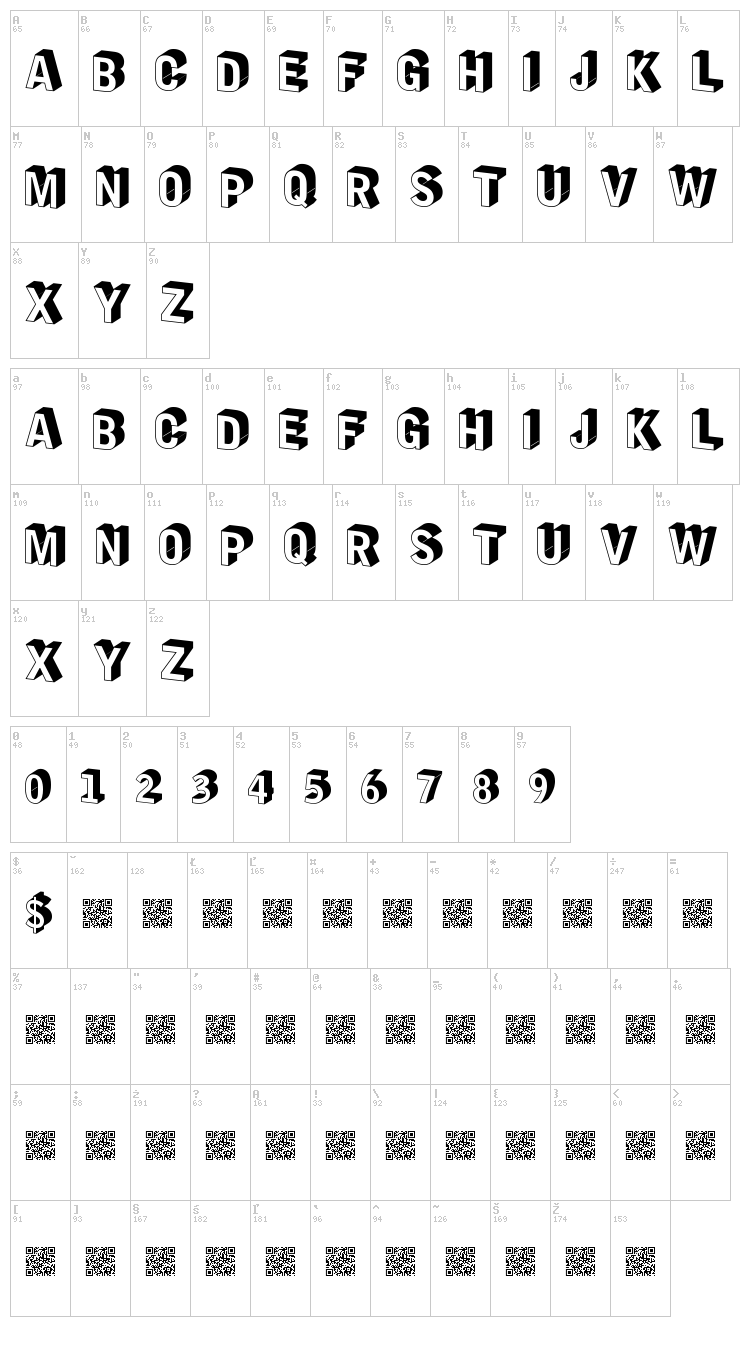 Pony Maker font map