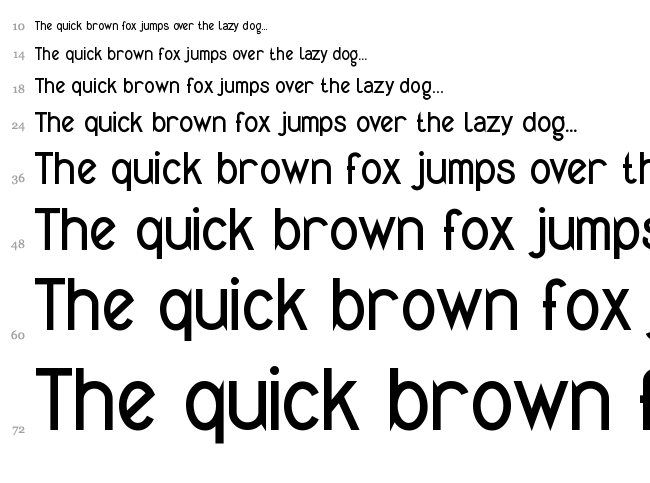 Quirkus font waterfall