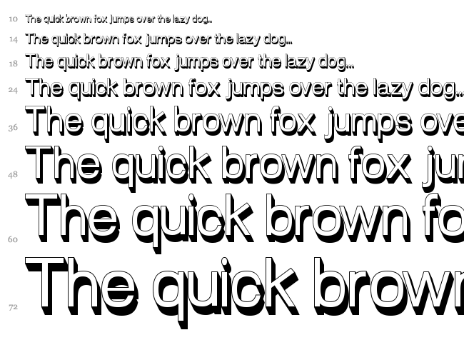 Red Velvetica Shadows font waterfall