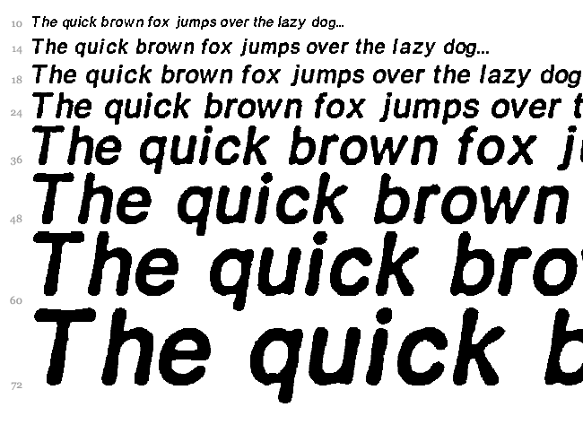 Retro Italics font waterfall