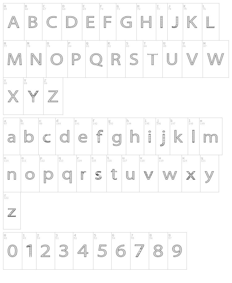Seni Pop font map