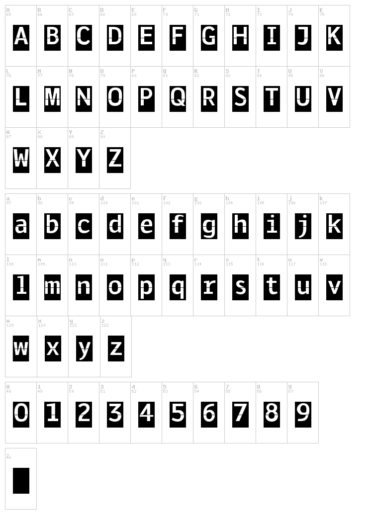 Solari font map