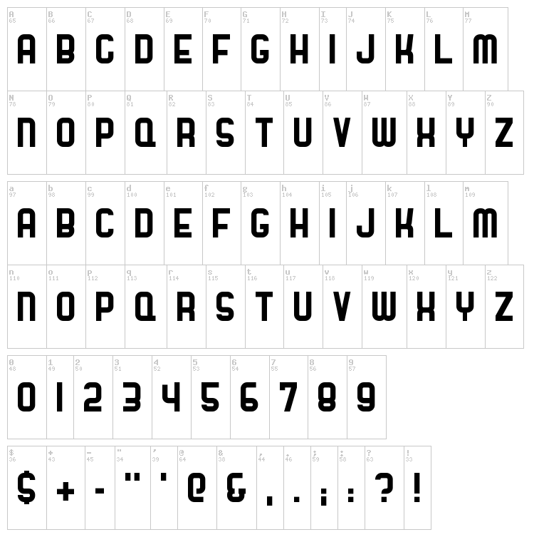 Stadium font map