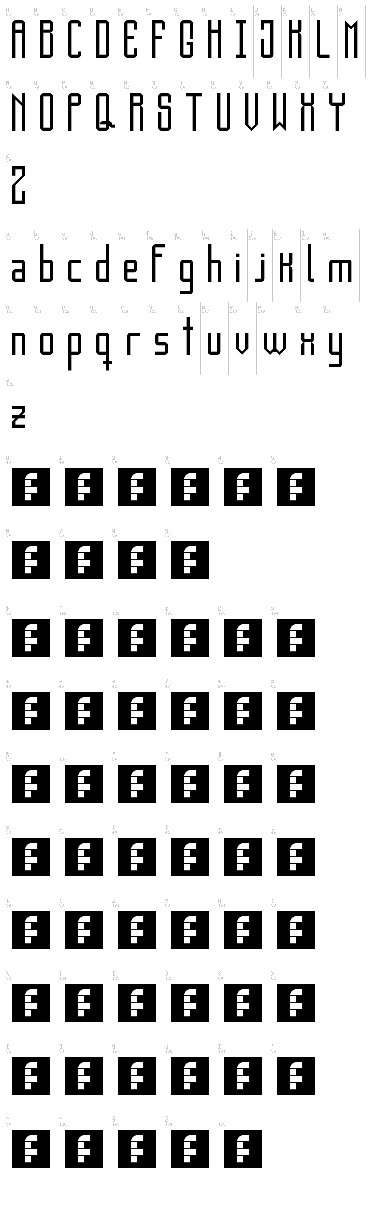 The Enemy Is Public font map