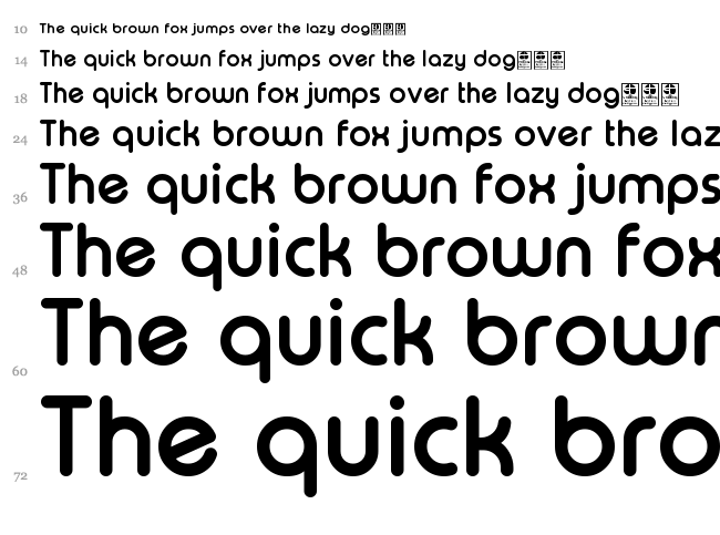 Typo Round font waterfall