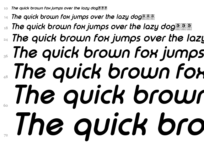 Typo Round font waterfall