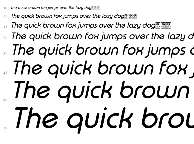 Typo Round font waterfall