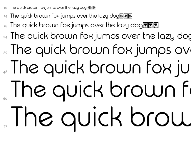 Typo Round font waterfall