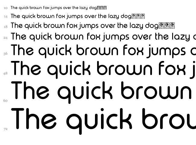 Typo Round font waterfall