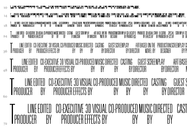 Universal Accreditation font waterfall