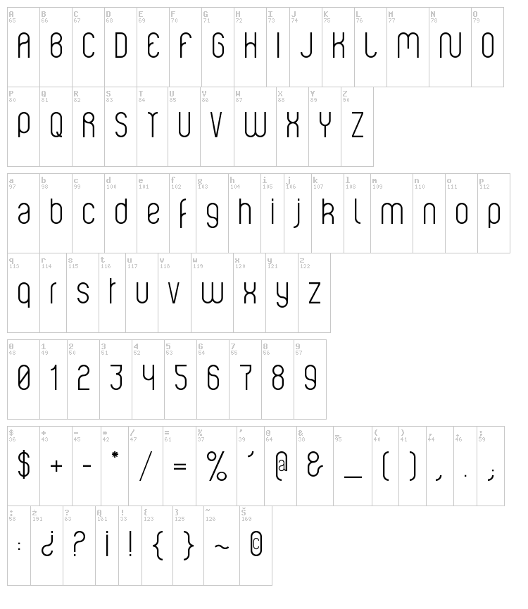 Violette01 font map