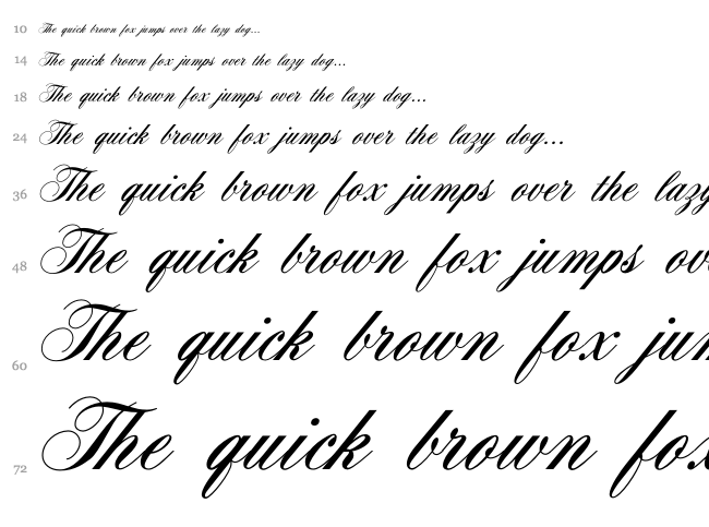 Aerolite Script CP font waterfall