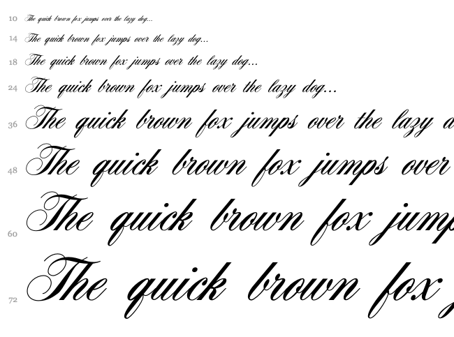 Aerolite Script CP font waterfall