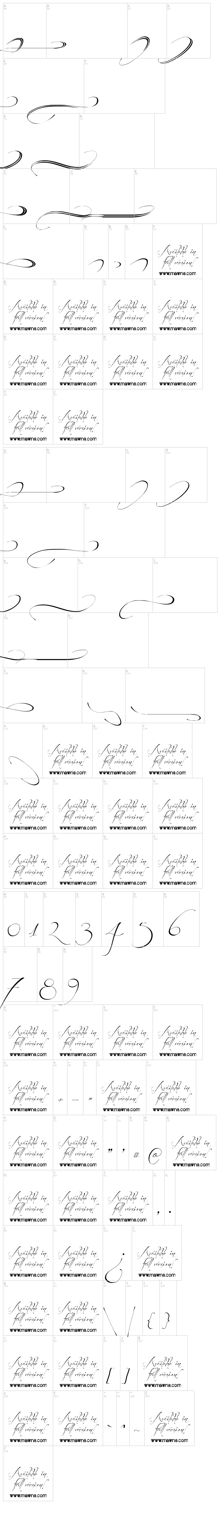 Before the Rain font map