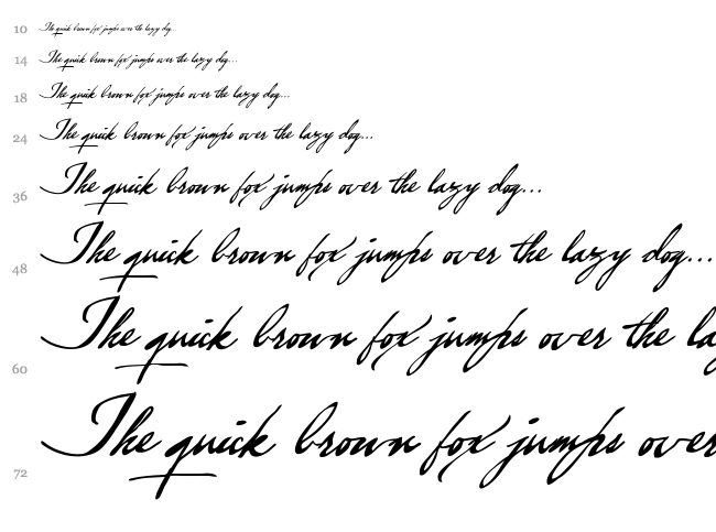 Brev Script font waterfall