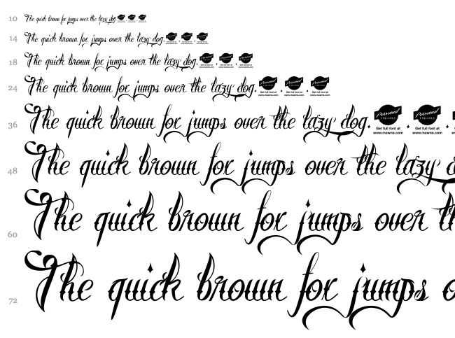 Brother Tattoo font waterfall