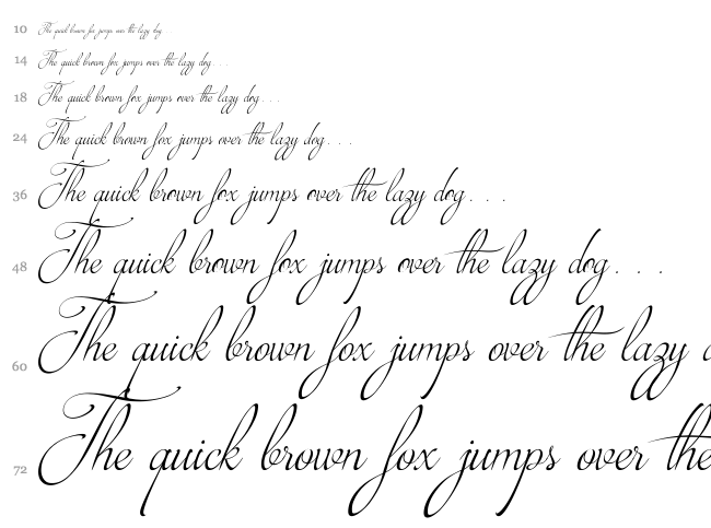 Brotherhood Script font waterfall