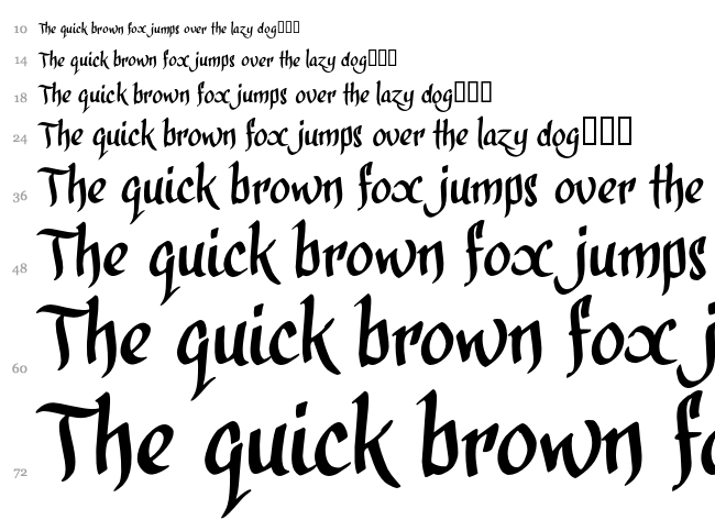 Calligra Phillip font waterfall