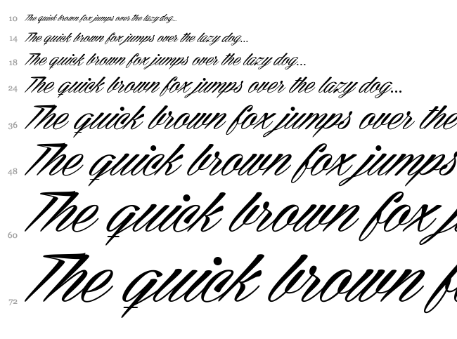 Cellos Script font waterfall