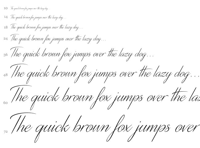 Distant Stroke font waterfall