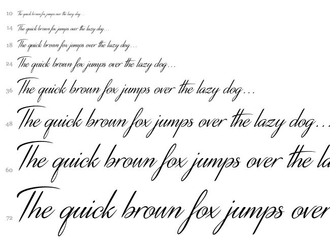 Distant Stroke font waterfall