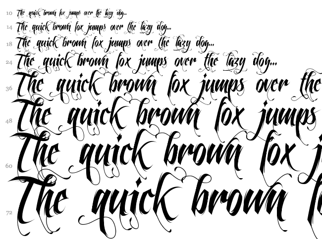 Feathergraphy font waterfall