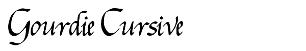 Gourdie Cursive font preview