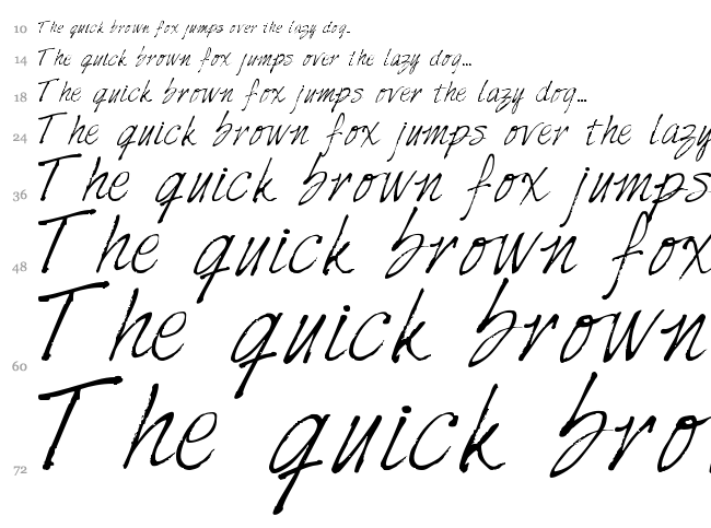 Harabara Hand font waterfall