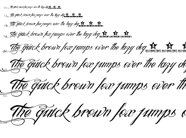 Ink In The Meat font waterfall