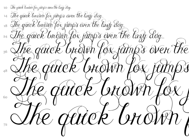 Janda Celebration Script font waterfall