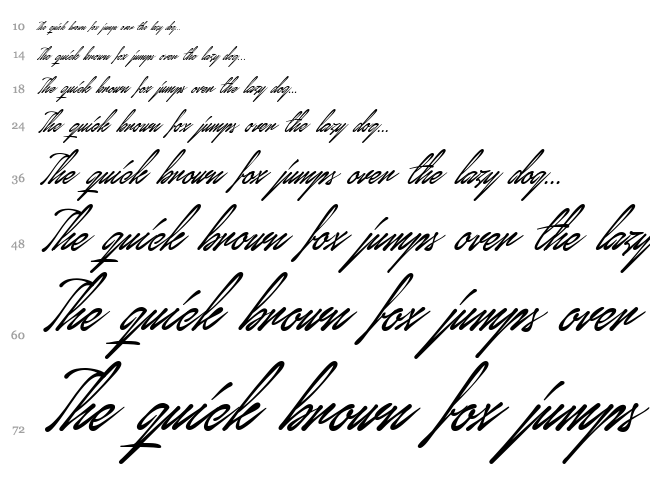 January Script font waterfall