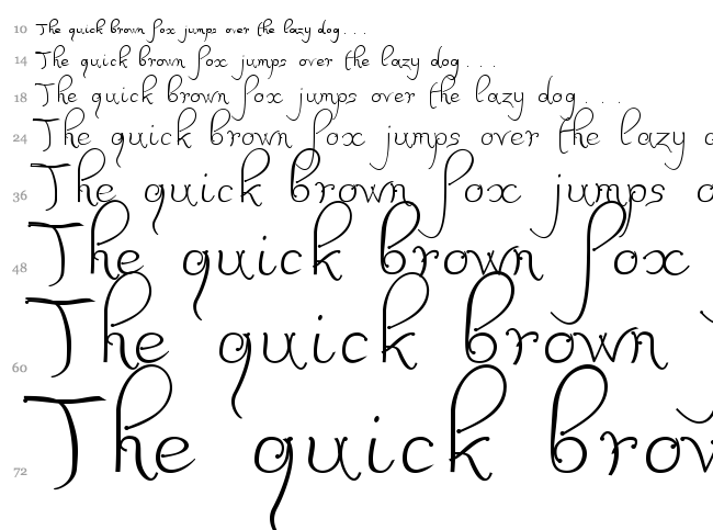 JB Calli font waterfall