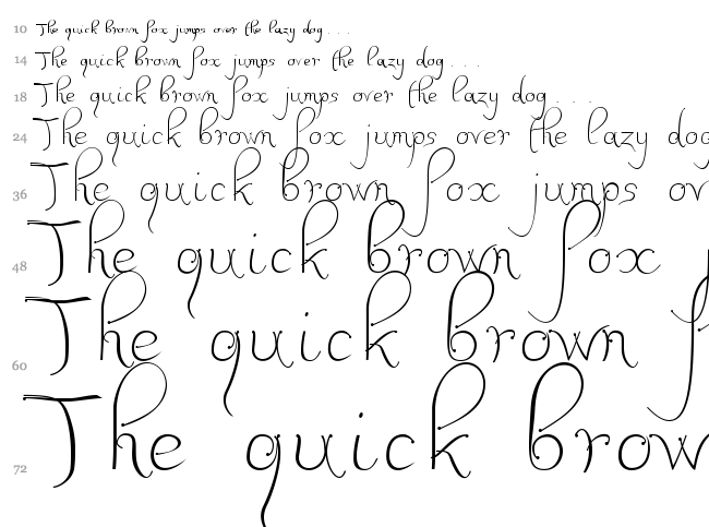JB Calli font waterfall