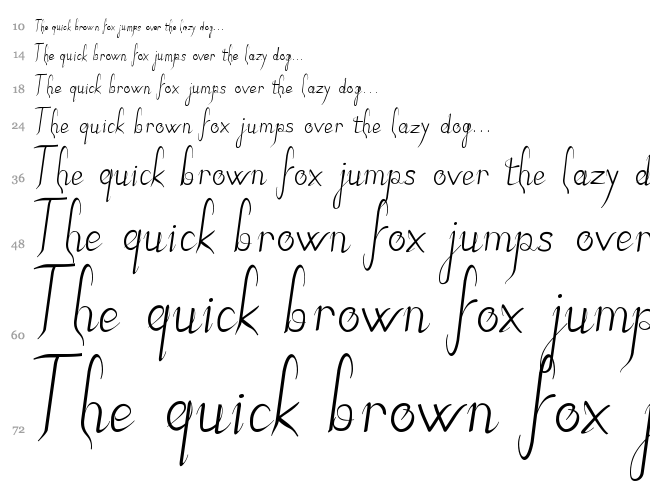 JB Elegant font waterfall