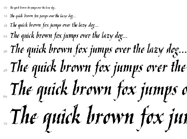 Kaligraf Latin + Cyr font waterfall