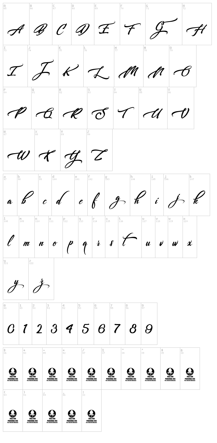 Libertinage font map