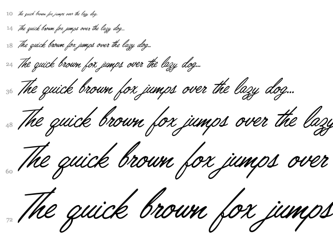 Lisbon Script font waterfall