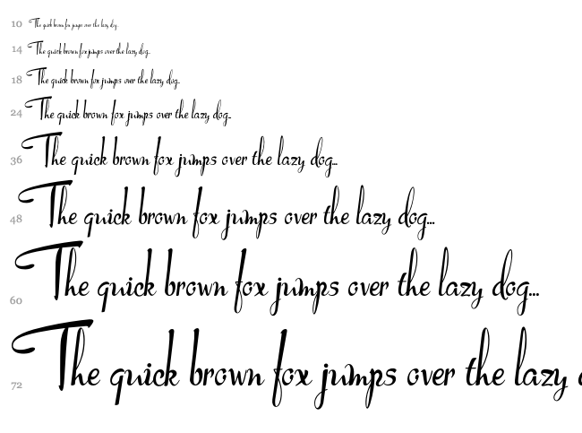 Lucy Script font waterfall