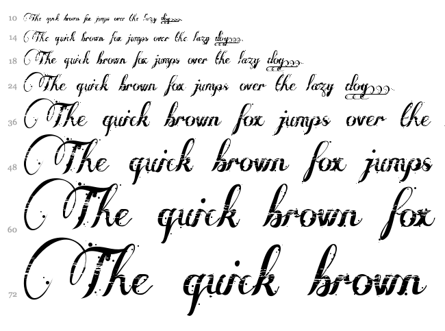 Many Weatz font waterfall