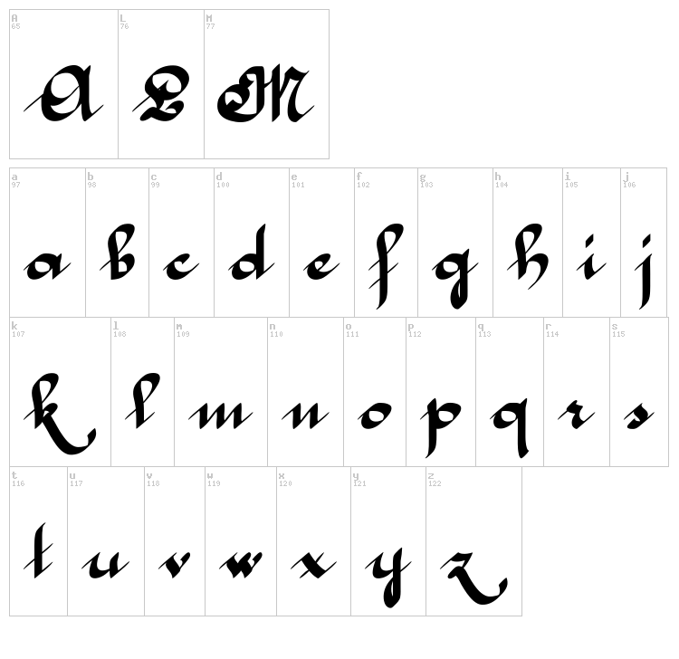 McLeona font map