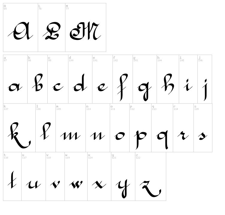 McLeona font map