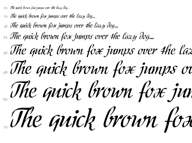 Modeschrift font waterfall