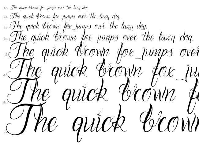One Chance Script font waterfall